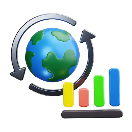 Global Economic Analysis  3D Icon