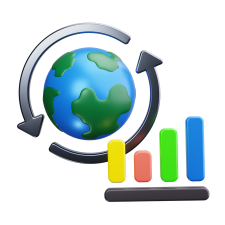 Global Economic Analysis  3D Icon