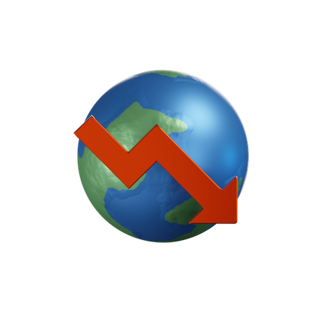 Global Economic Recession  3D Icon