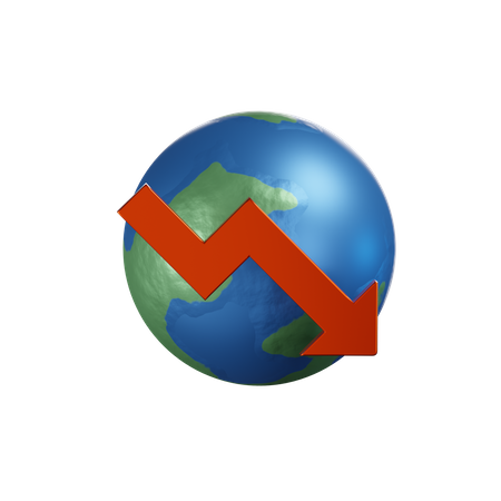 Global Economic Recession  3D Icon