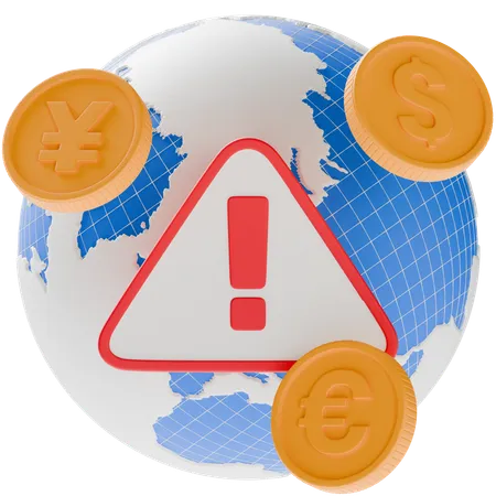Global Economic Warning  3D Icon