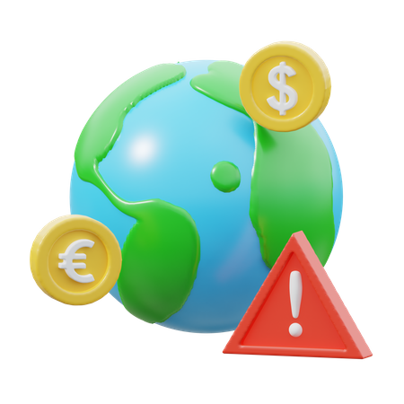 Global Economic Warning  3D Icon