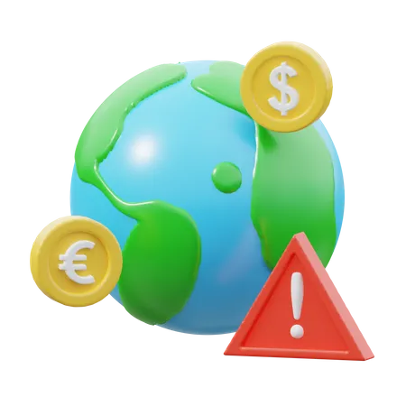 Global Economic Warning  3D Icon