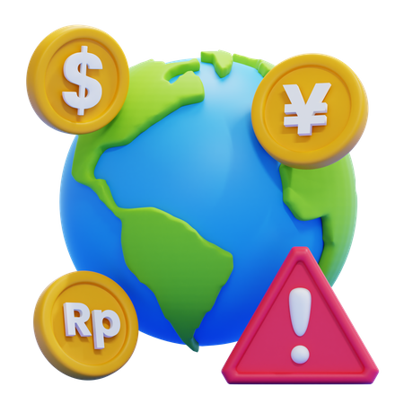 GLOBAL ECONOMIC WARNING  3D Icon