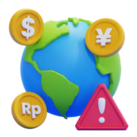 GLOBAL ECONOMIC WARNING  3D Icon