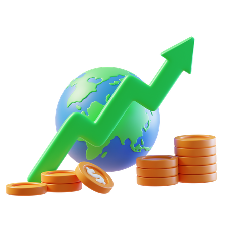 世界経済  3D Icon