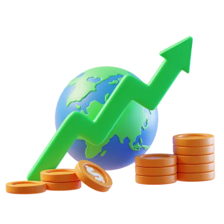 世界経済  3D Icon