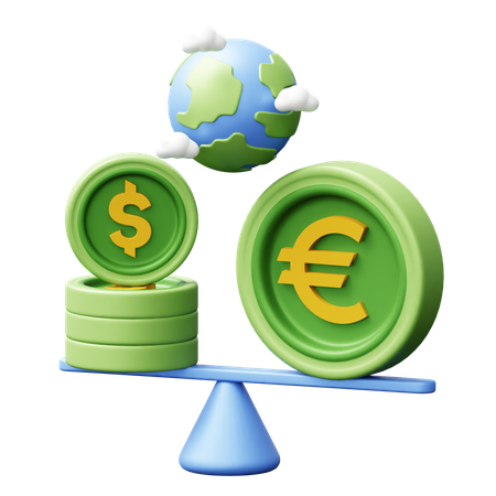 Global Economy Balance  3D Icon