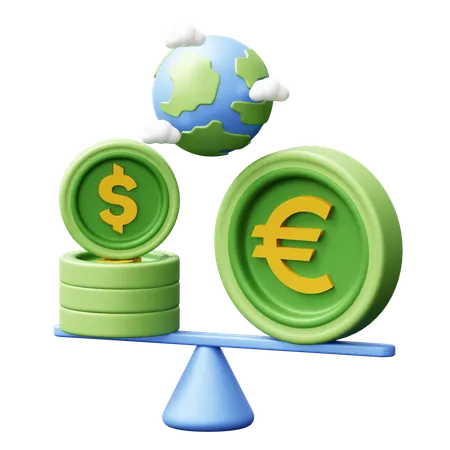 Global Economy Balance  3D Icon