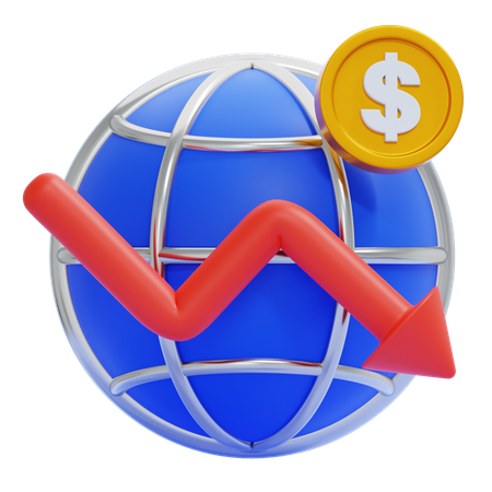 Global Economy Crisis  3D Icon