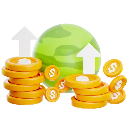 Global Economy Growth  3D Icon