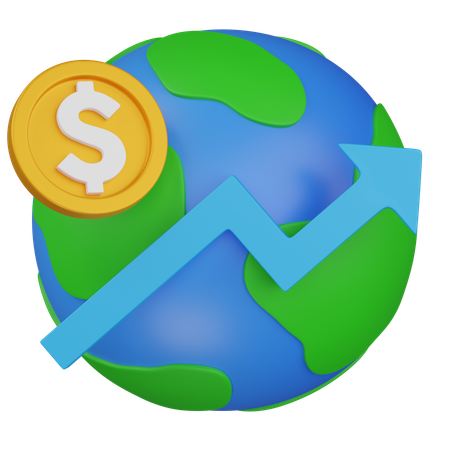 Global Economy Growth  3D Icon