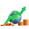3d global income growth illustration