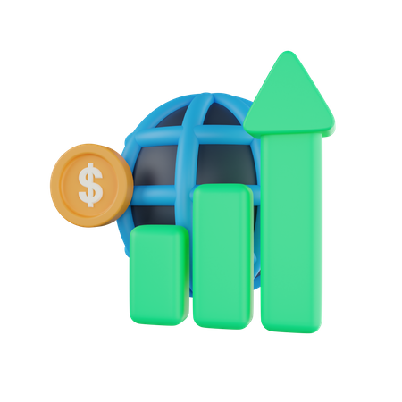 Global Economy Growth  3D Icon