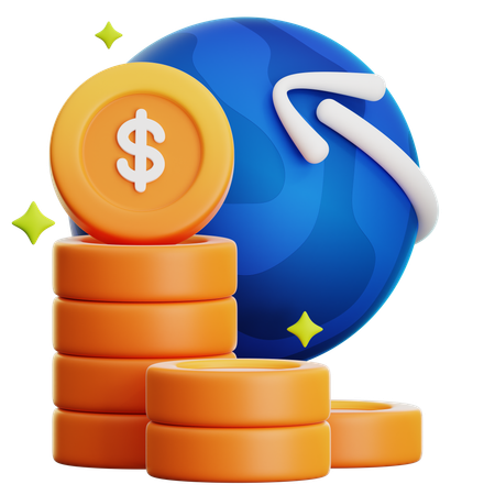GLOBAL ECONOMY INCOME GROWTH  3D Icon