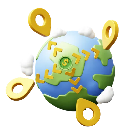 Global Economy Transaction  3D Icon