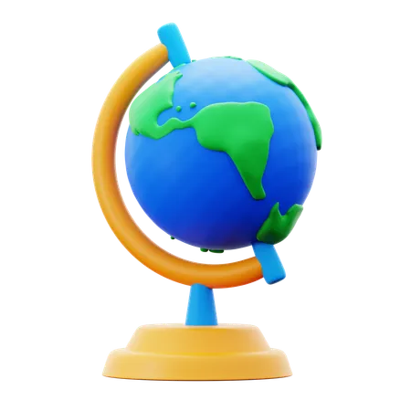 Earth Globe Map Geography Lesson Back To School 3 D Icon Illustration Render Design 3D Icon