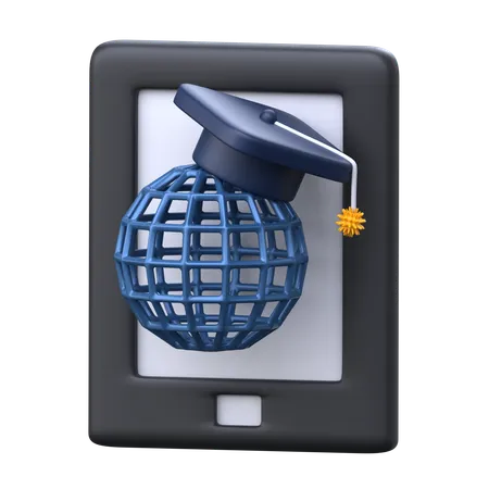 Global Education 3 D E Learning Icon 3D Icon
