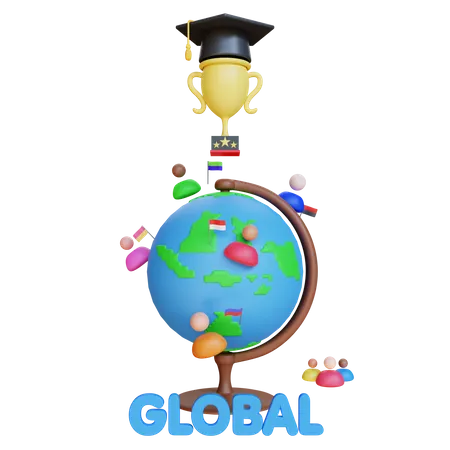 Global Education  3D Illustration