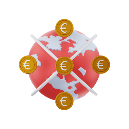 Global Euro  3D Illustration