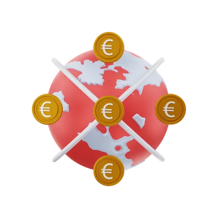 Global Euro  3D Illustration