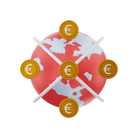 Globaler euro  3D Illustration