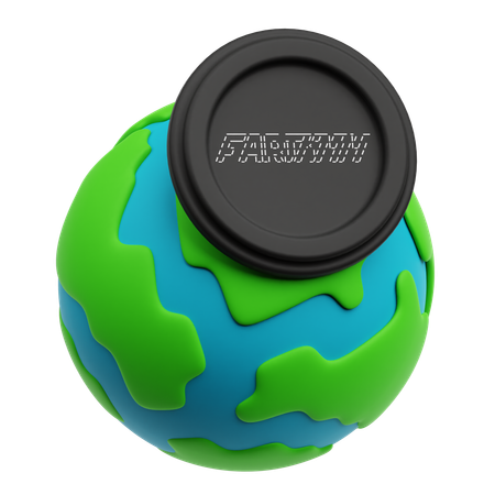 Global Fartcoin  3D Icon