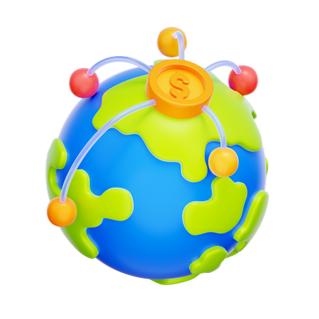 Global Financial Network  3D Icon
