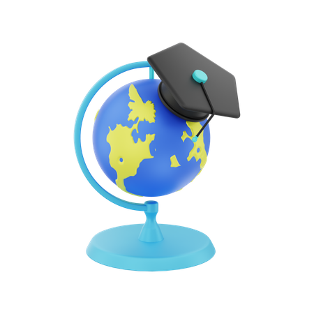 Global Graduation  3D Illustration