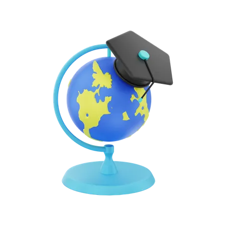 Global Graduation  3D Illustration
