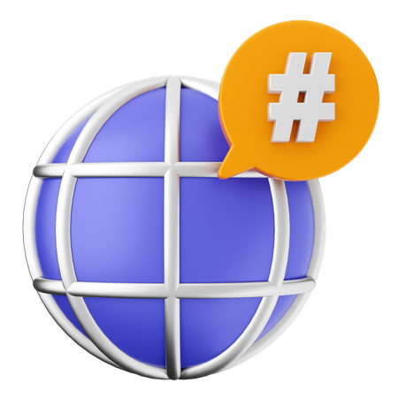 Globaler Hashtag  3D Icon