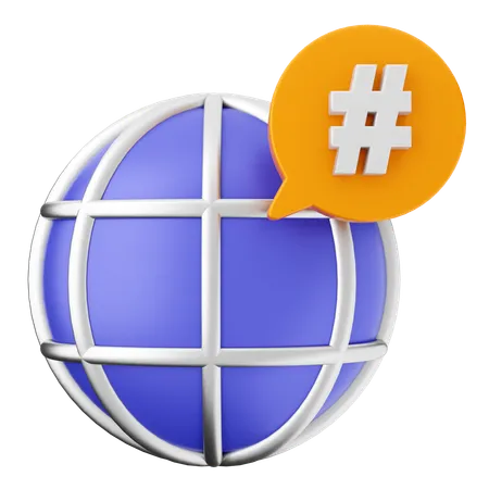 Global Hashtag  3D Icon