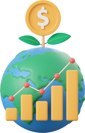 Global Investment Profit  3D Icon