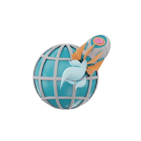 Global Launch  3D Icon