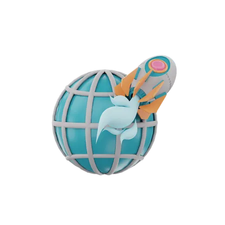 Global Launch  3D Icon