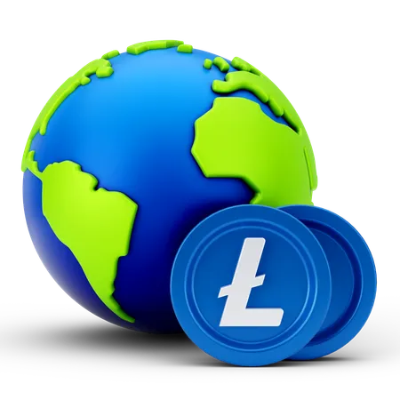 Globaler Linecoin  3D Icon