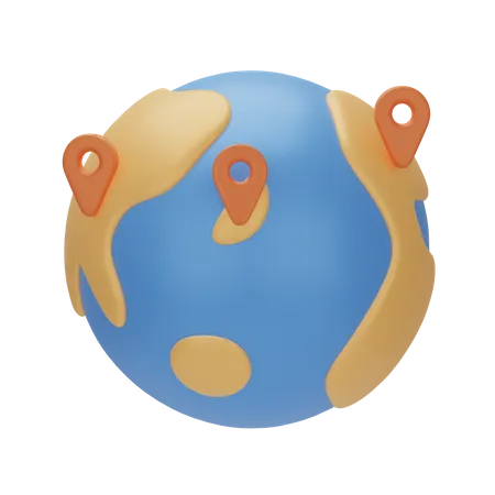 Global Location  3D Icon