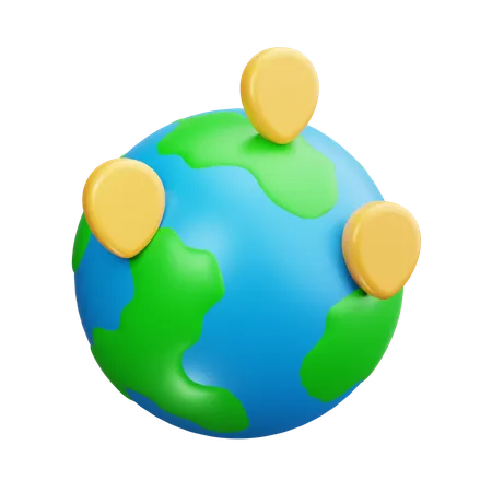 Global Location  3D Icon