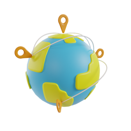 Global Location  3D Icon