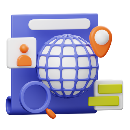 Global Location  3D Icon