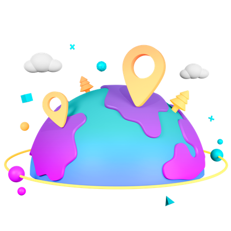 Global Location  3D Icon