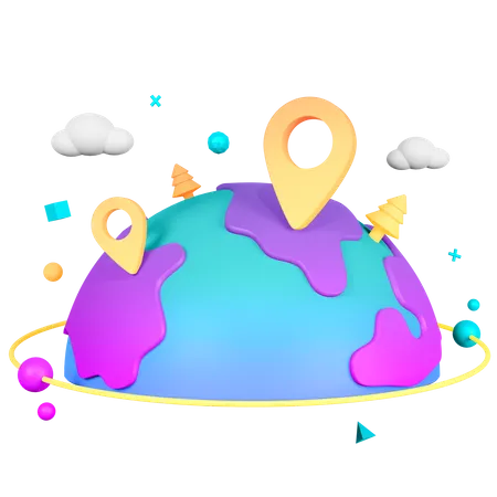 Global Location  3D Illustration