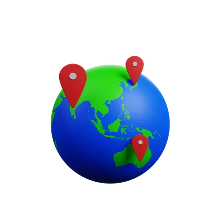 3 D Illustration Of Location Map Icon Concept With Earth And Location Icon 3D Illustration