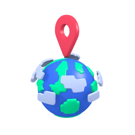 3 D Earth Location Icon Concept 3D Illustration