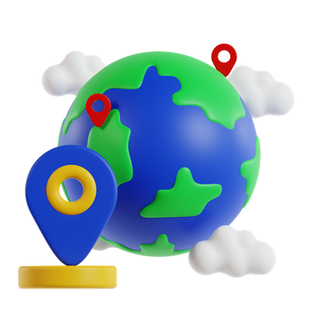 글로벌 위치  3D Icon