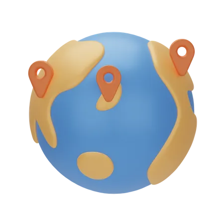 Global Location 3 D Navigation 3D Icon