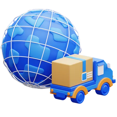 3 D Illustration Global Logistic 3D Icon