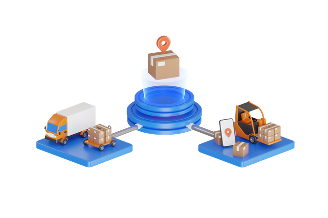 Global logistics network  3D Illustration