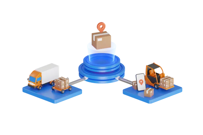 Global logistics network  3D Illustration