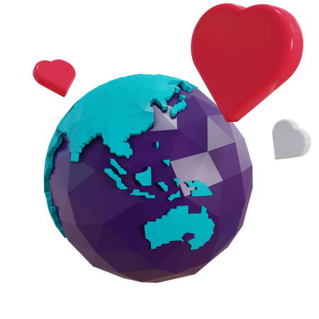 Global Love  3D Illustration